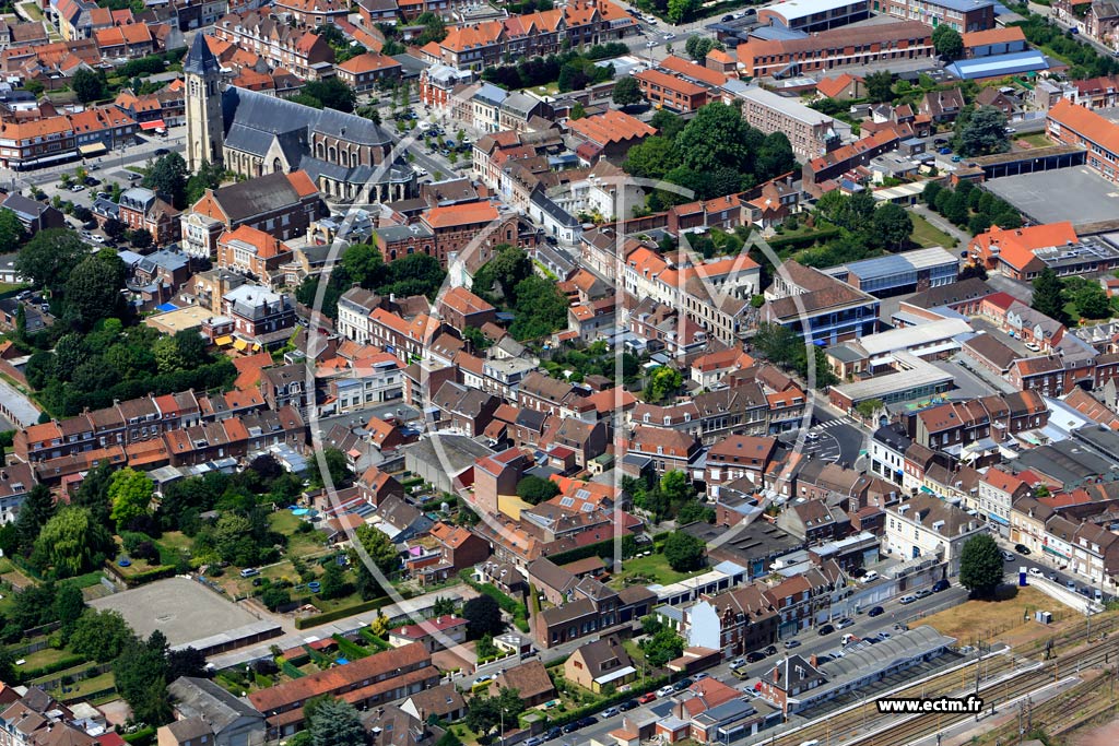 Photo arienne de Seclin (Quartier de l'Eglise)