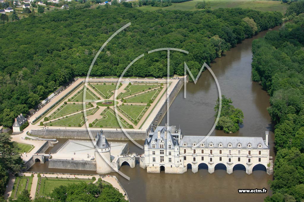 Photo arienne de Chenonceau (Chteau de Chenonceau)