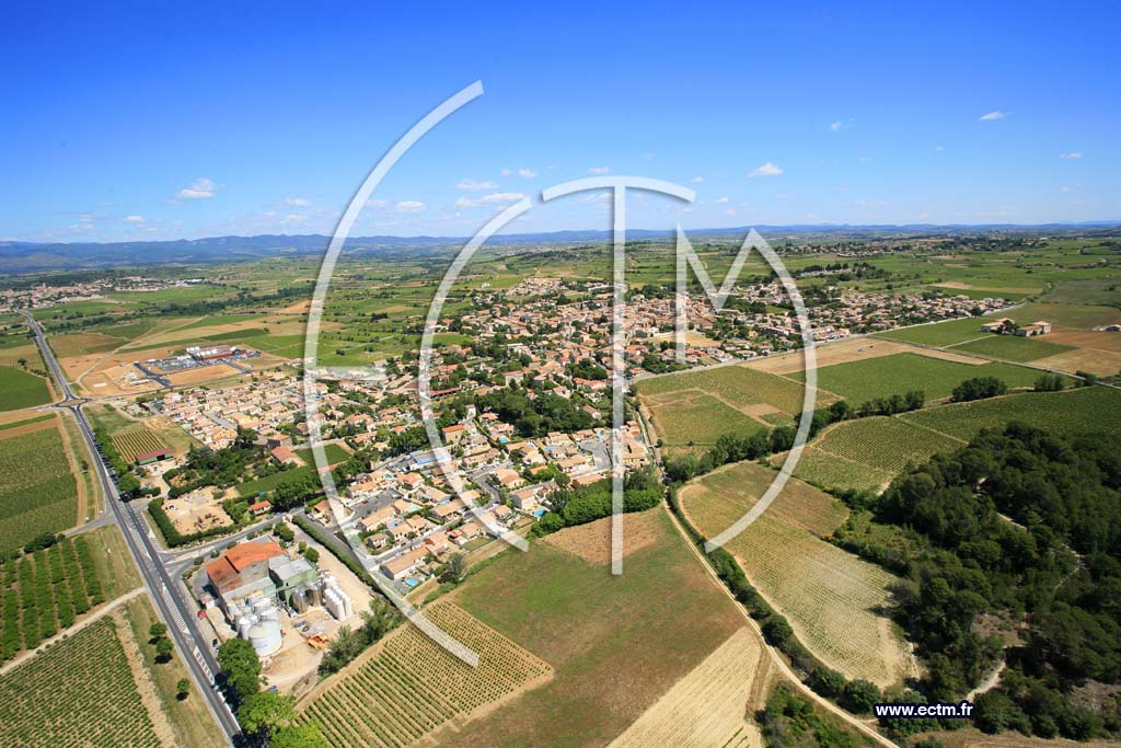 Photo arienne de Thezan les Beziers