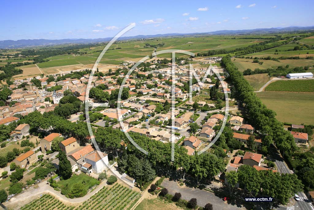 Photo arienne de lieuran les beziers