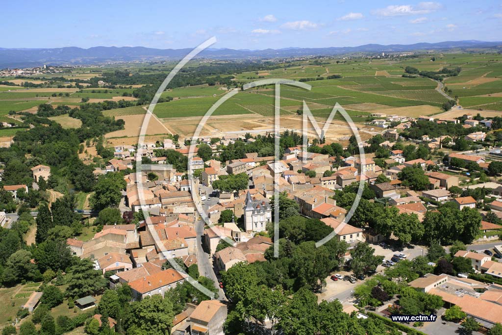Photo arienne de lieuran les beziers
