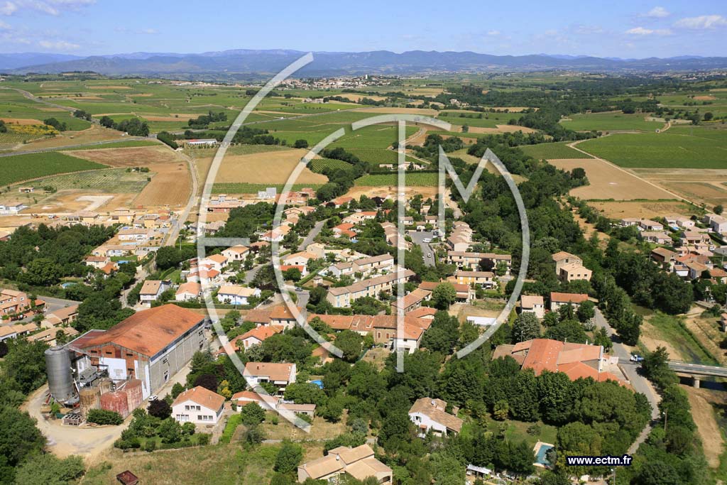 Photo arienne de lieuran les beziers