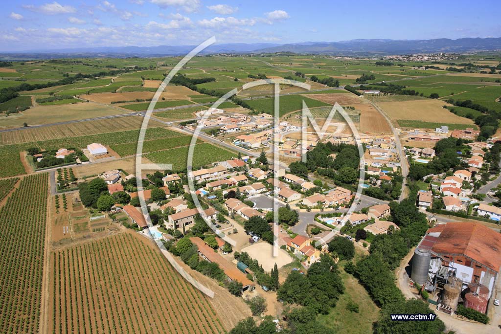 Photo arienne de lieuran les beziers