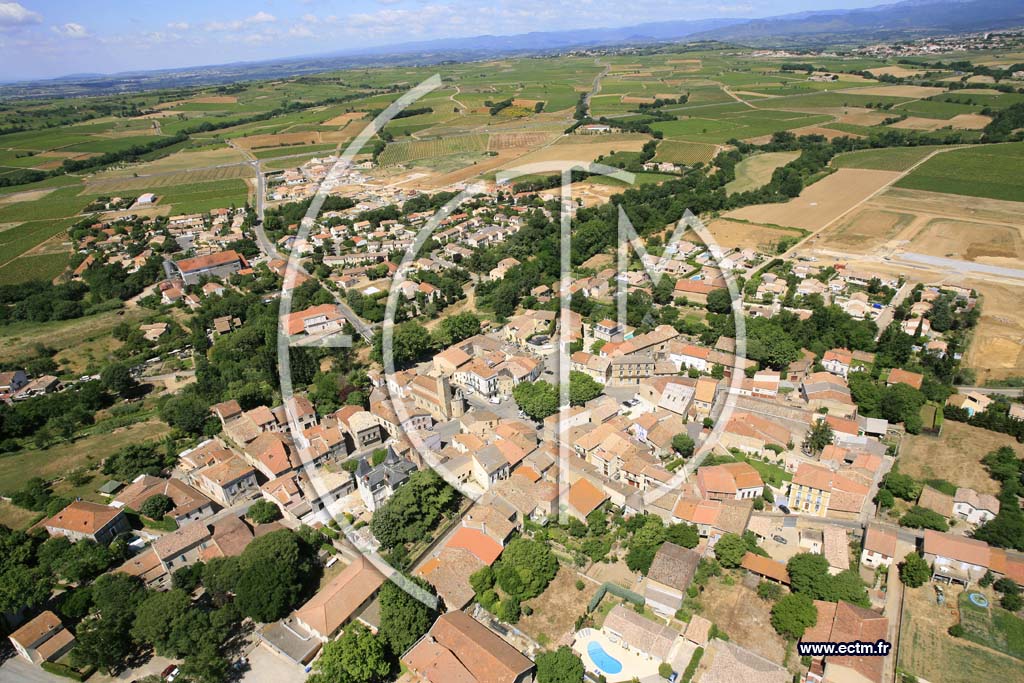 Photo arienne de lieuran les beziers