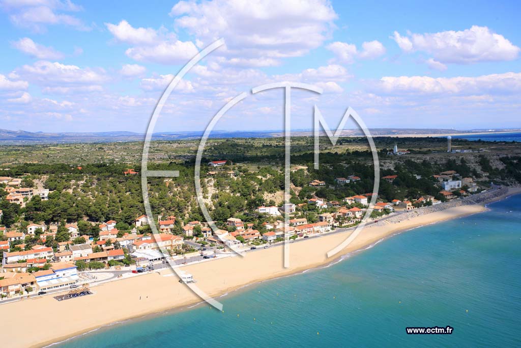 Photo arienne de leucate plage