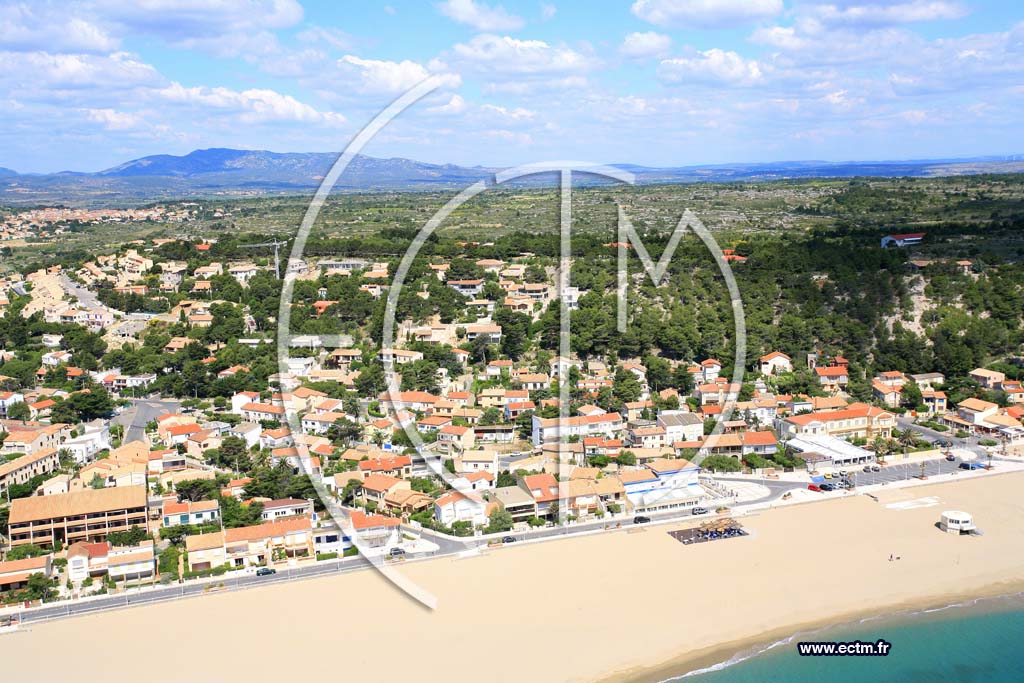 Photo arienne de leucate plage
