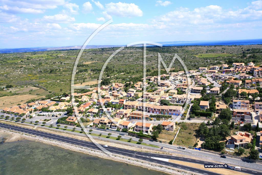 Photo arienne de leucate plage