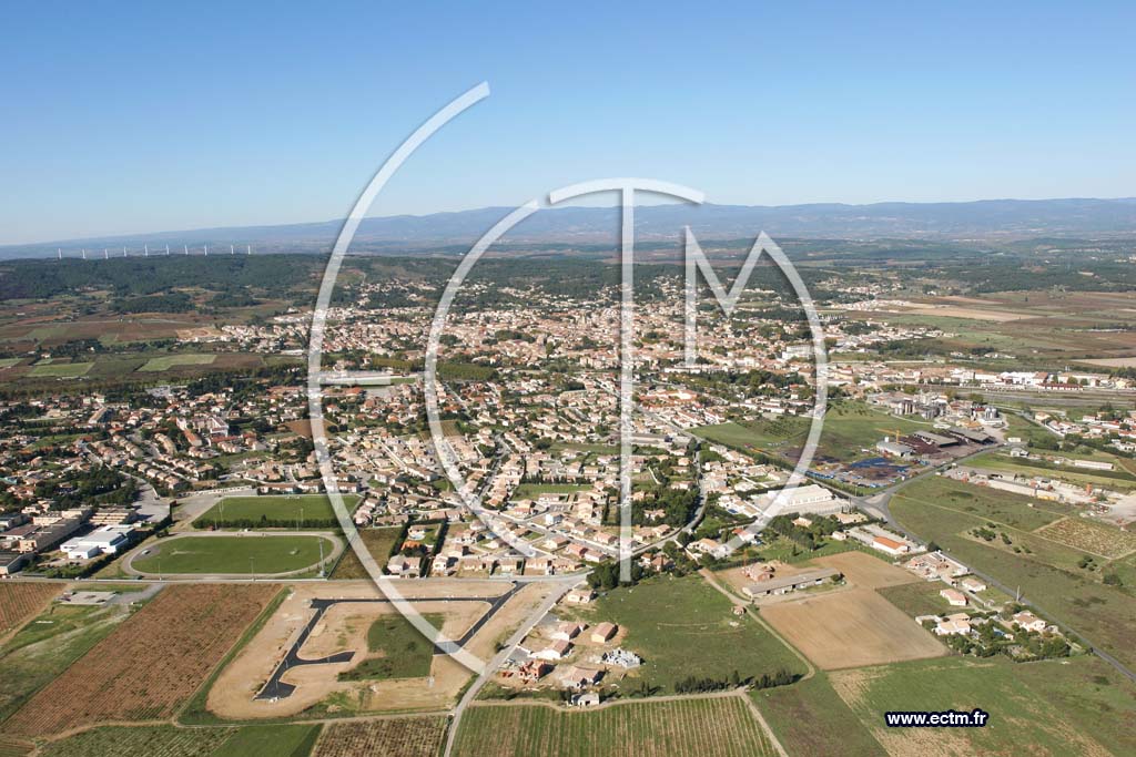 Photo arienne de Lezignan Corbieres