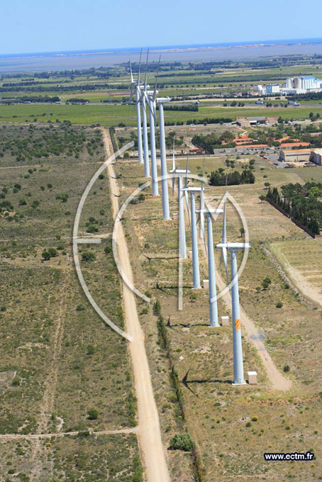 Photo arienne de Eoliennes Perpignan