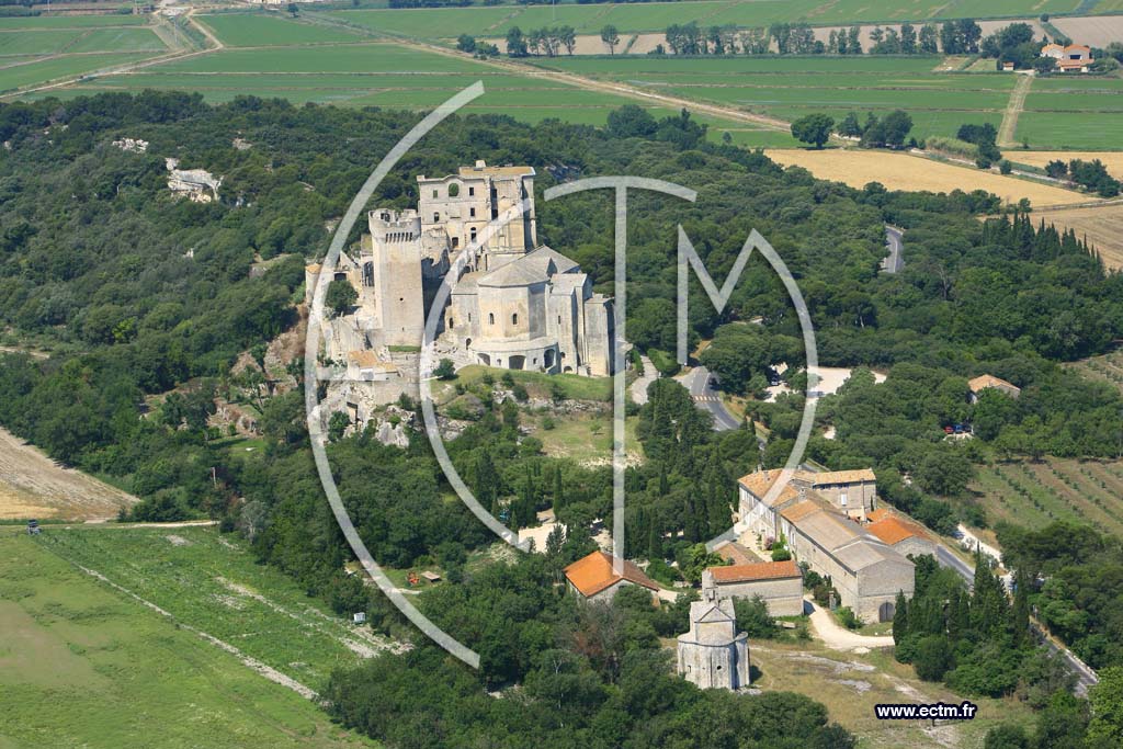 Photo arienne de Arles (Abbaye de St Pierre de Montmajour)