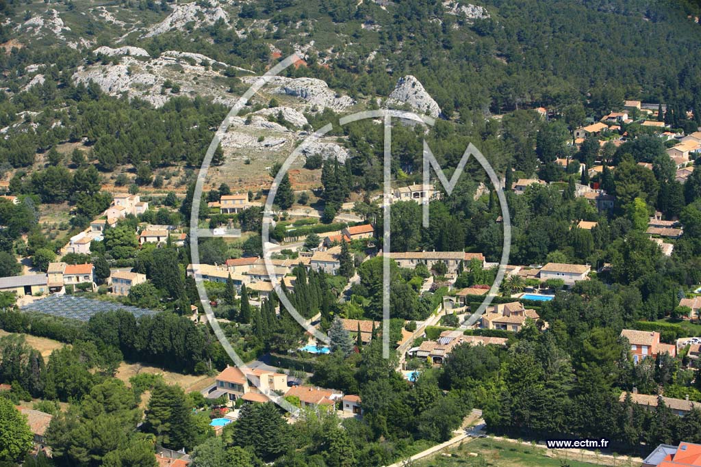 Photo arienne de Maussane les Alpilles