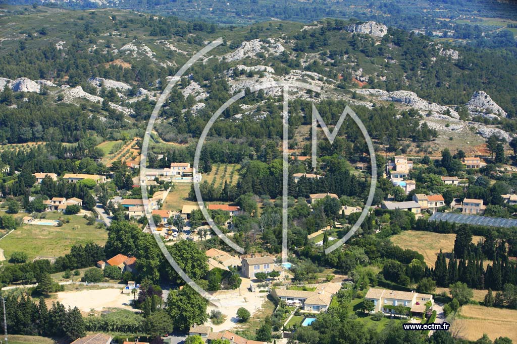 Photo arienne de Maussane les Alpilles