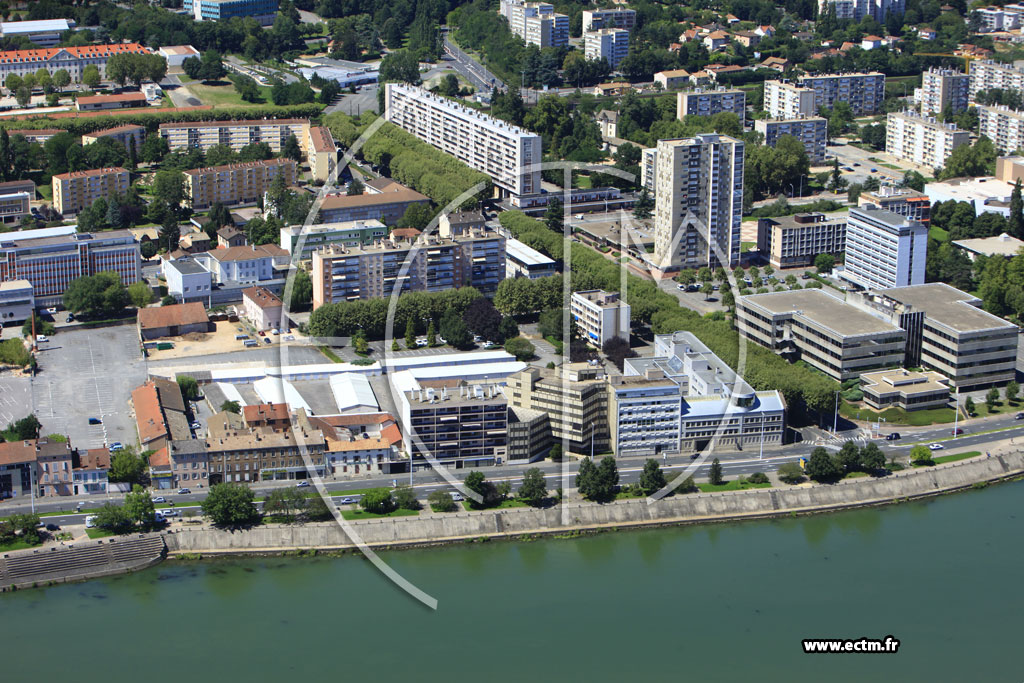 Photo arienne de Mcon (Quai du Marchal de Lattre de Tassigny)