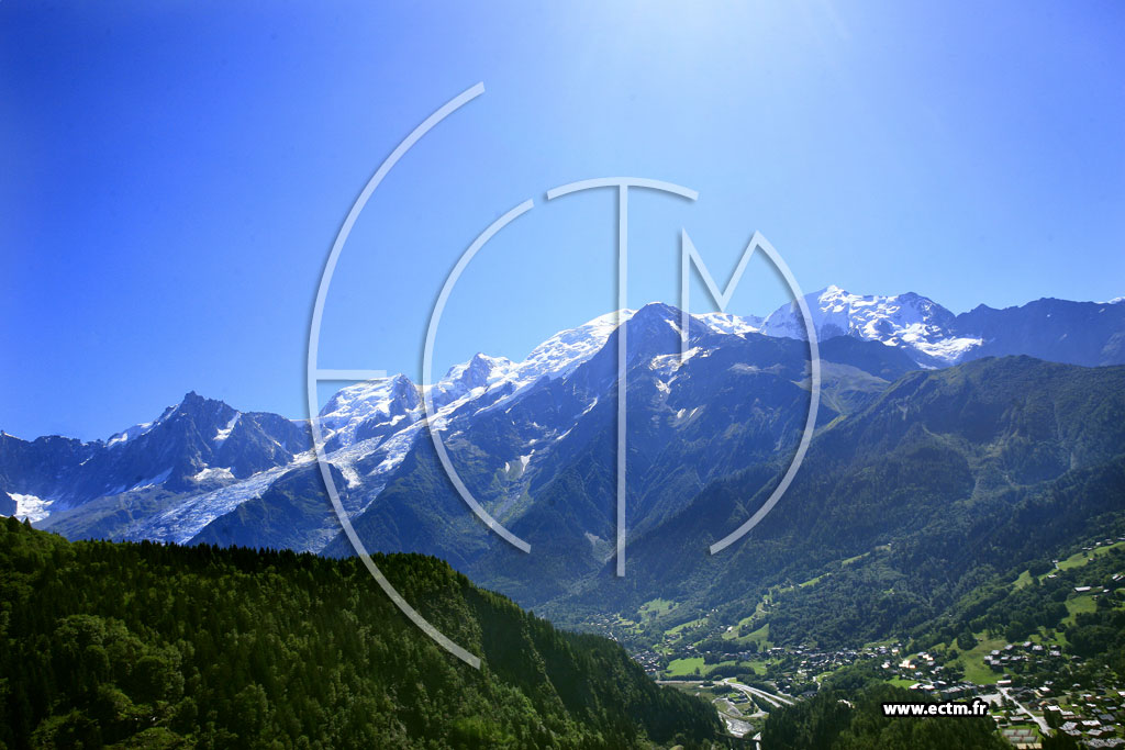 Photo arienne de Mont-Blanc et L'Aiguille du Midi