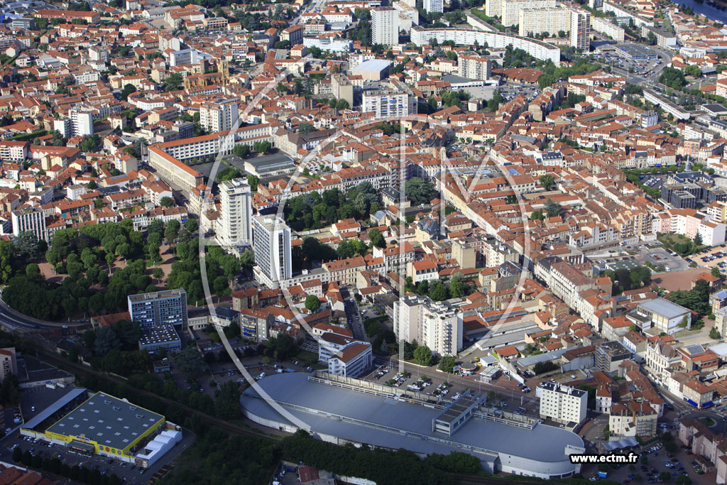 Photo arienne de Roanne (Quartier Centre)