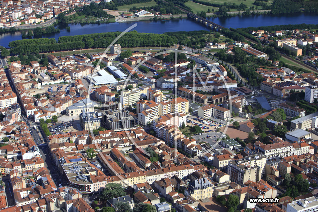 Photo arienne de Roanne (Quartier Centre)