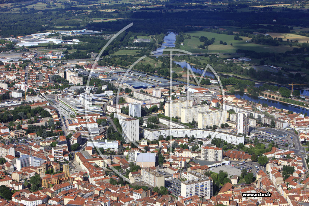 Photo arienne de Roanne (Quartier Charlieu)