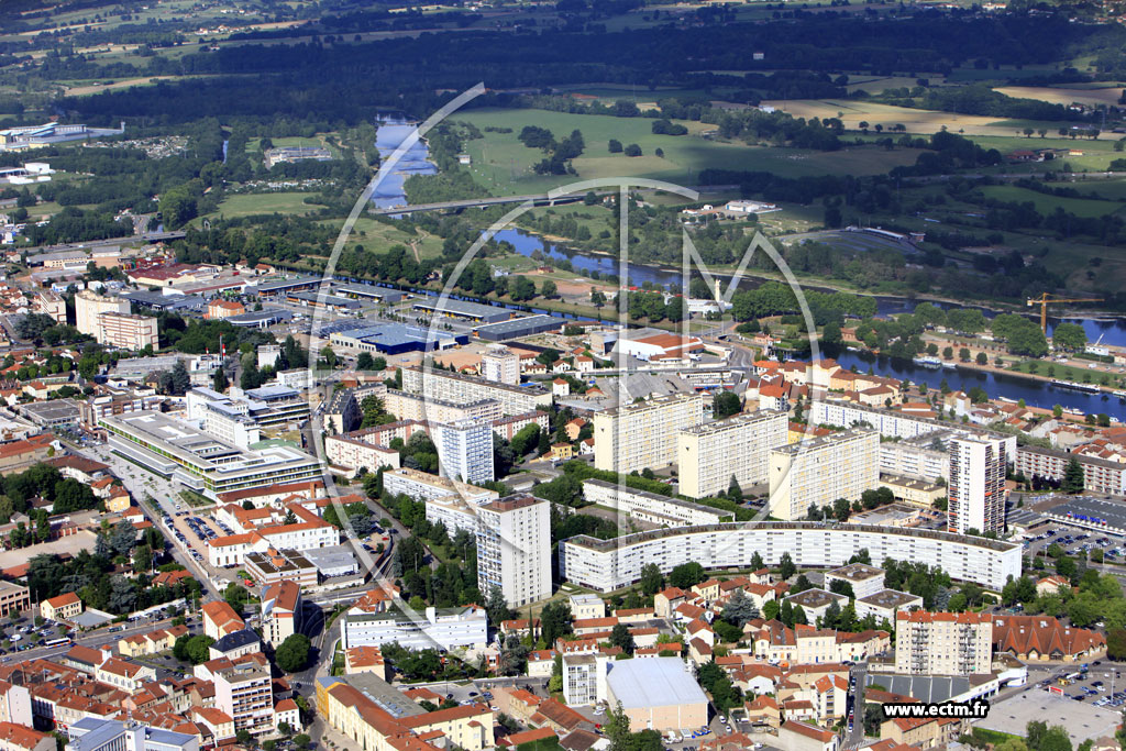 Photo arienne de Roanne (Quartier Charlieu)