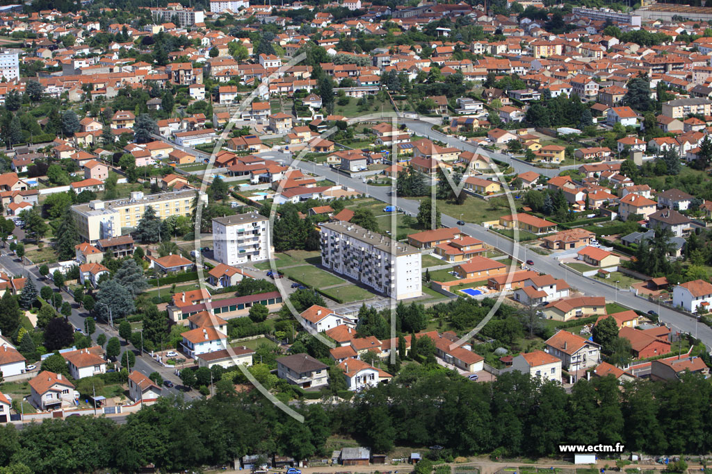 Photo arienne de Roanne (Quartier de Clermont)