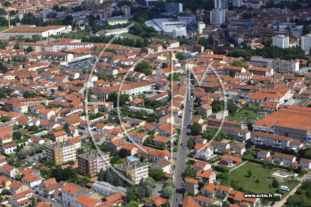 Photo arienne de Roanne (Quartier de Clermont)