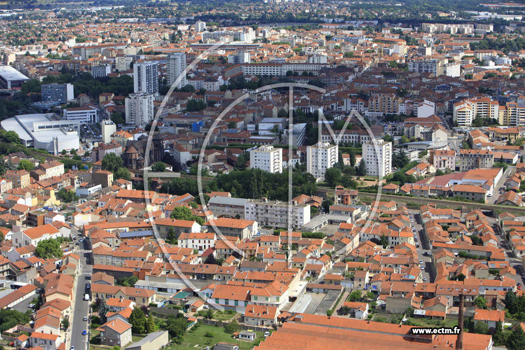 Photo arienne de Roanne (Quartier de Clermont)