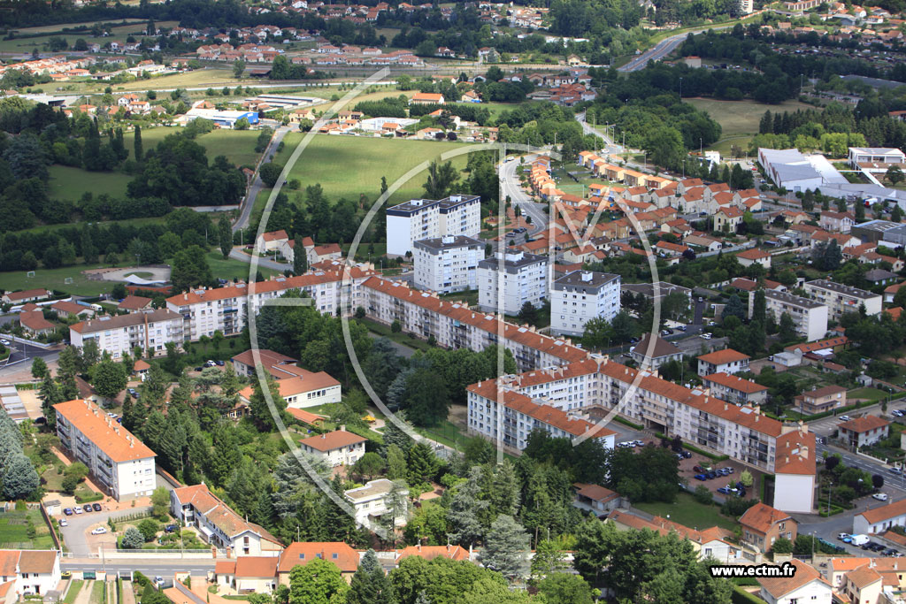 Photo arienne de Roanne (Quartier de Clermont)