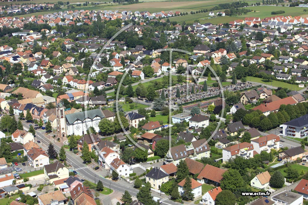 Photo arienne de Sausheim