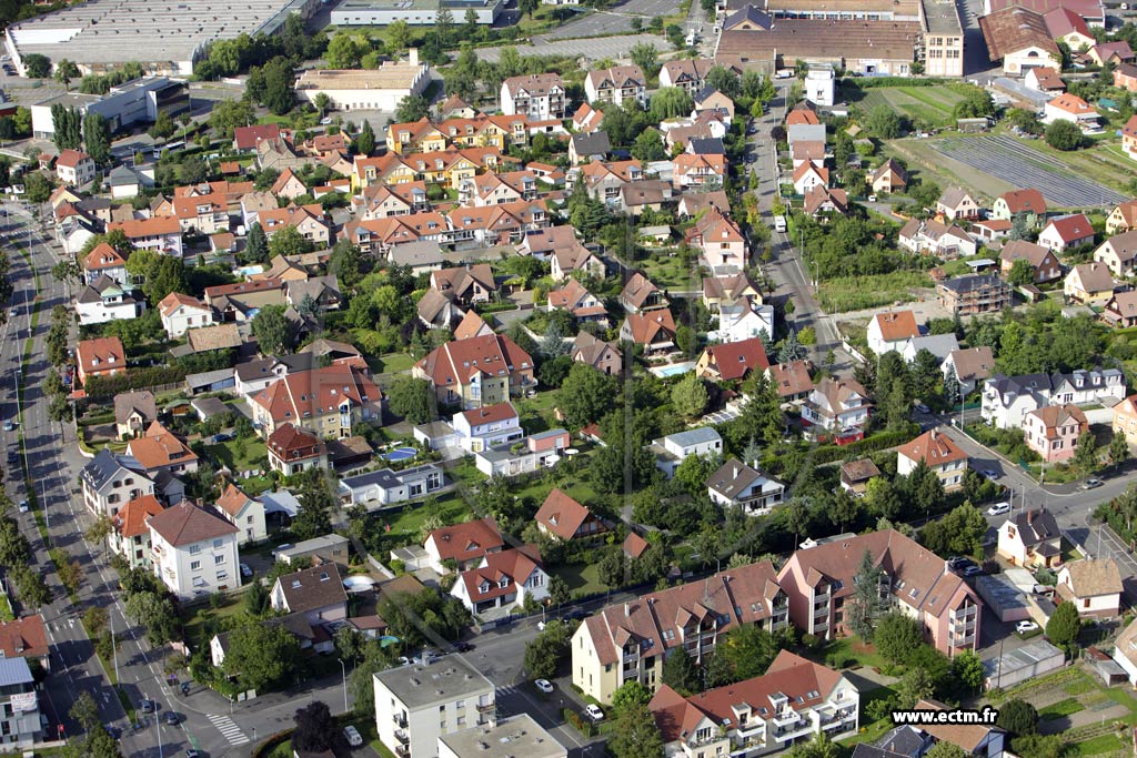 Photo arienne de Colmar (Quartier des Marachers)