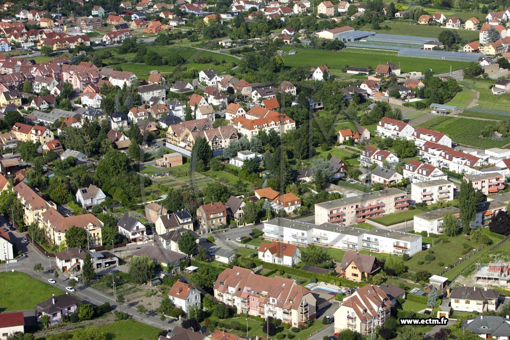 Photo arienne de Colmar (Quartier des Marachers)