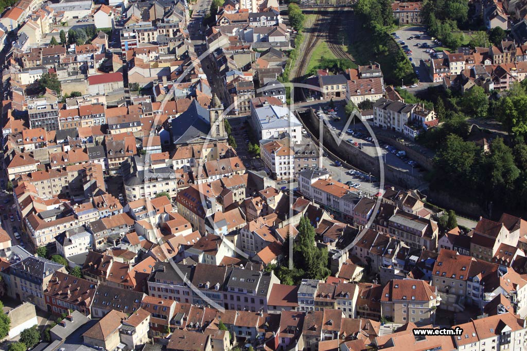 Photo arienne de Sarreguemines (Centre Ville)