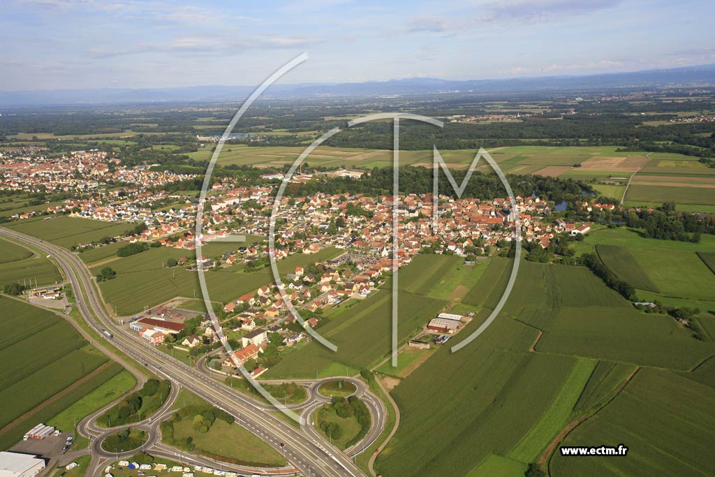 Photo arienne de Huttenheim