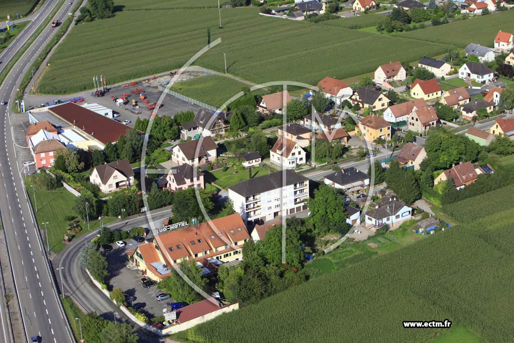 Photo arienne de Huttenheim