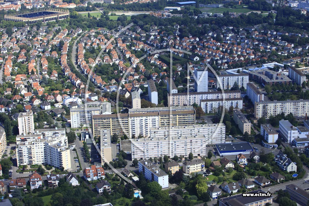 Photo arienne de Strasbourg (Meinau)
