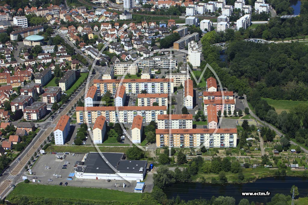 Photo arienne de Strasbourg (Montagne Verte)