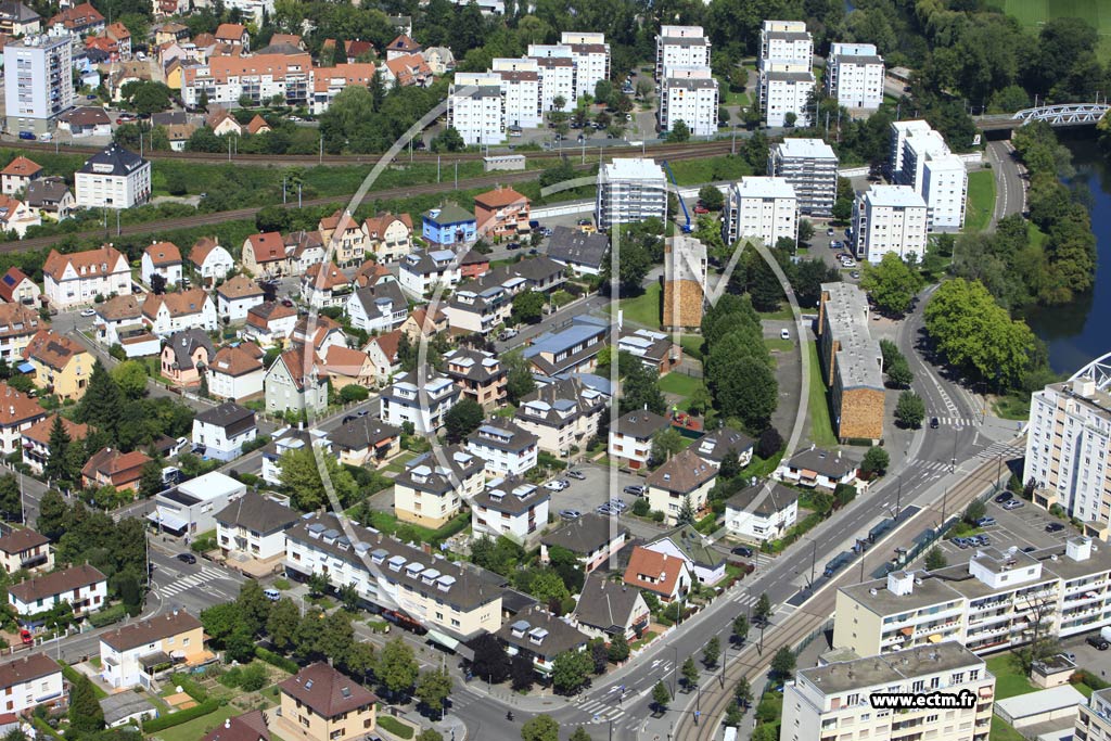 Photo arienne de Strasbourg (Montagne Verte)