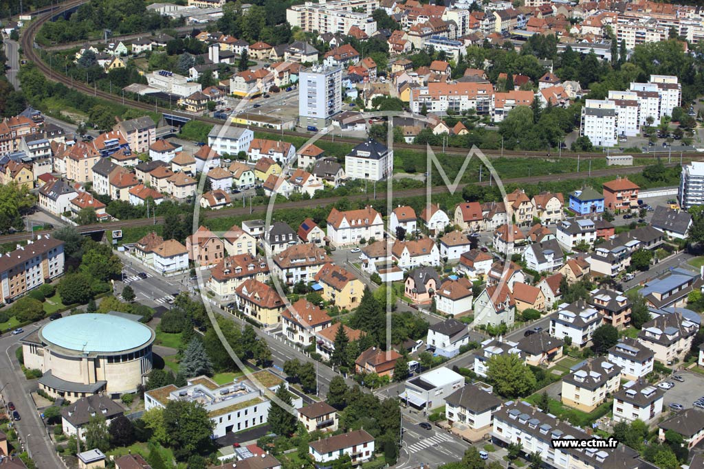 Photo arienne de Strasbourg (Montagne Verte)