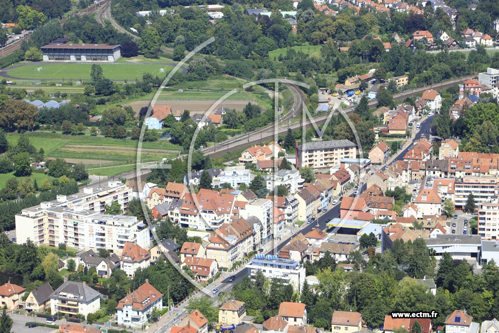 Photo arienne de Strasbourg (Montagne Verte)