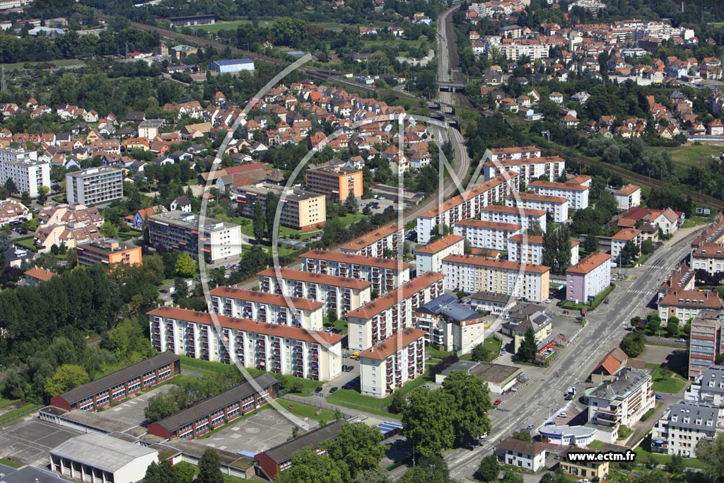 Photo arienne de Strasbourg (Montagne Verte)