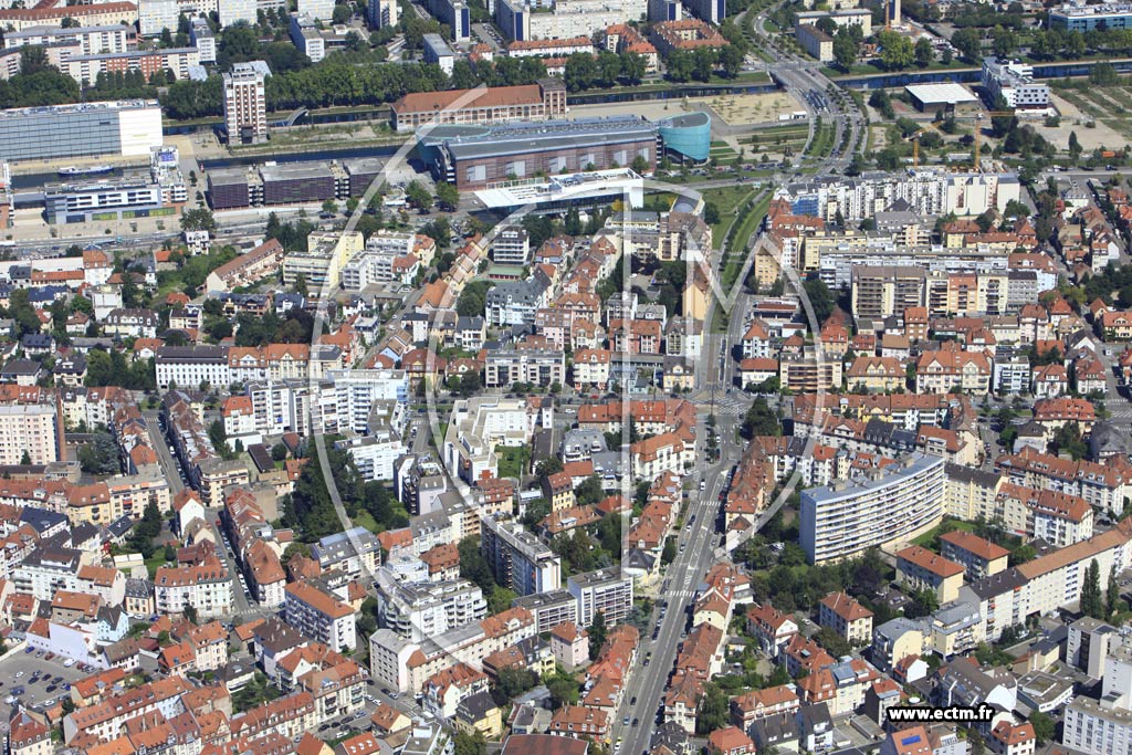 Photo arienne de Strasbourg (Neudorf)