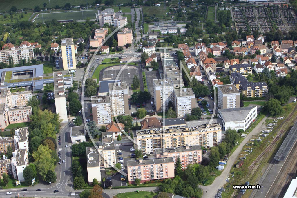 Photo arienne de Schiltigheim