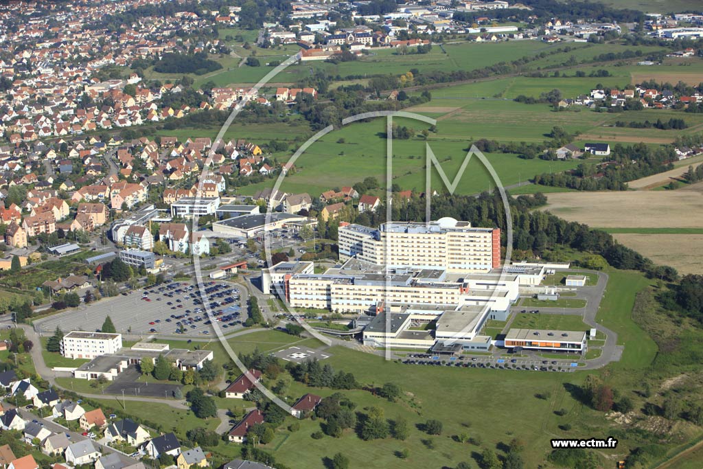 Photo arienne de Haguenau (Centre Hospitalier)