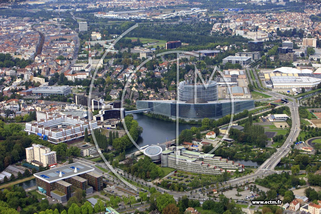 Photo arienne de Strasbourg (Parlement europen)