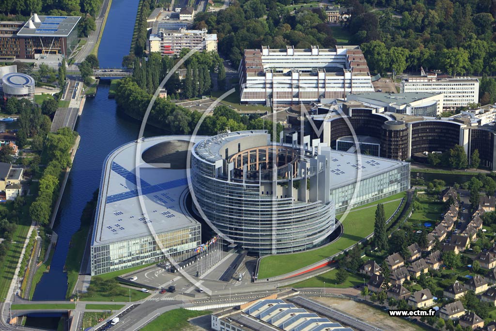 Photo arienne de Strasbourg (Parlement europen)