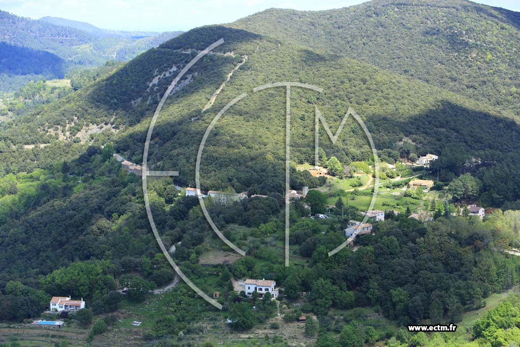 Photo arienne de Laval-Pradel (Le Mas Dieu)