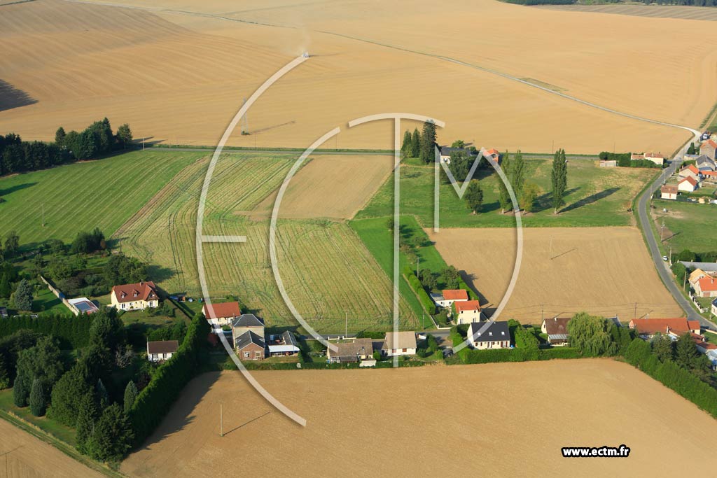 Photo arienne de Bertaucourt-Epourdon