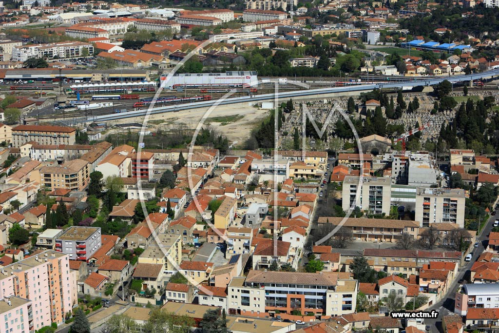 Photo arienne de Nmes (Route de Beaucaire)