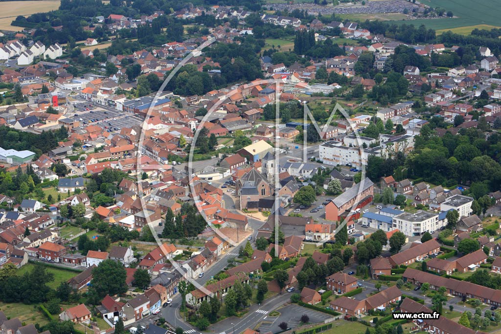 Photo arienne de Barlin (Quartier de l'Eglise)