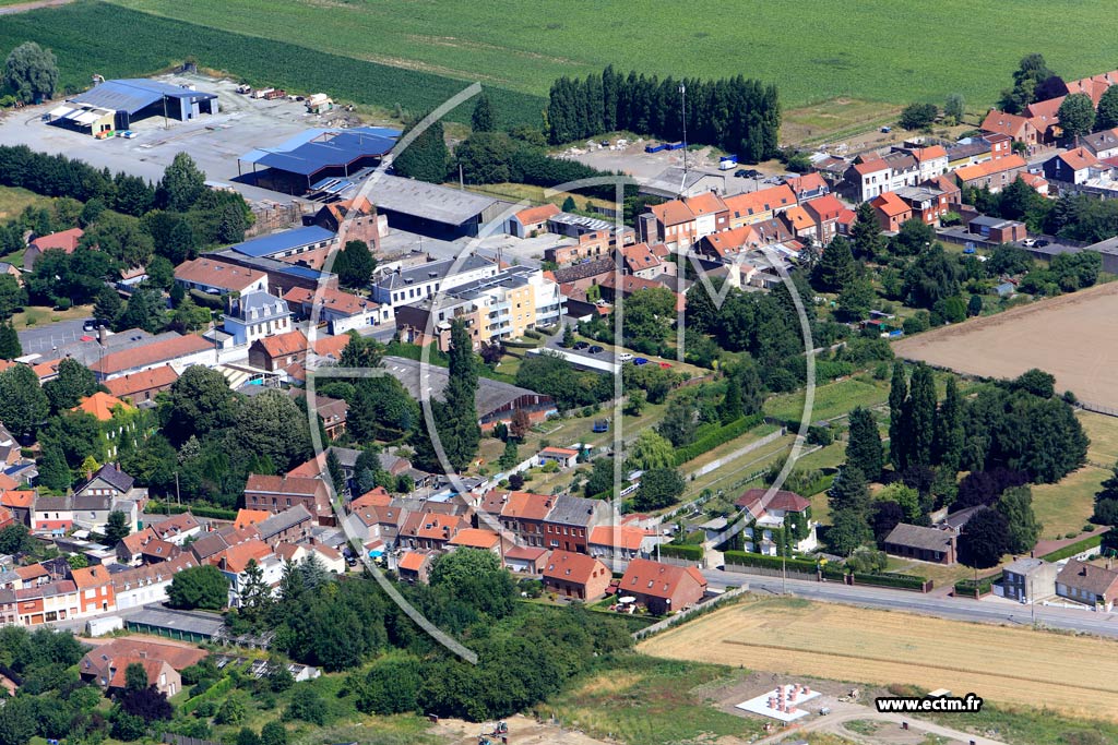 Photo arienne de Carvin (Quartier de l'Eglise)