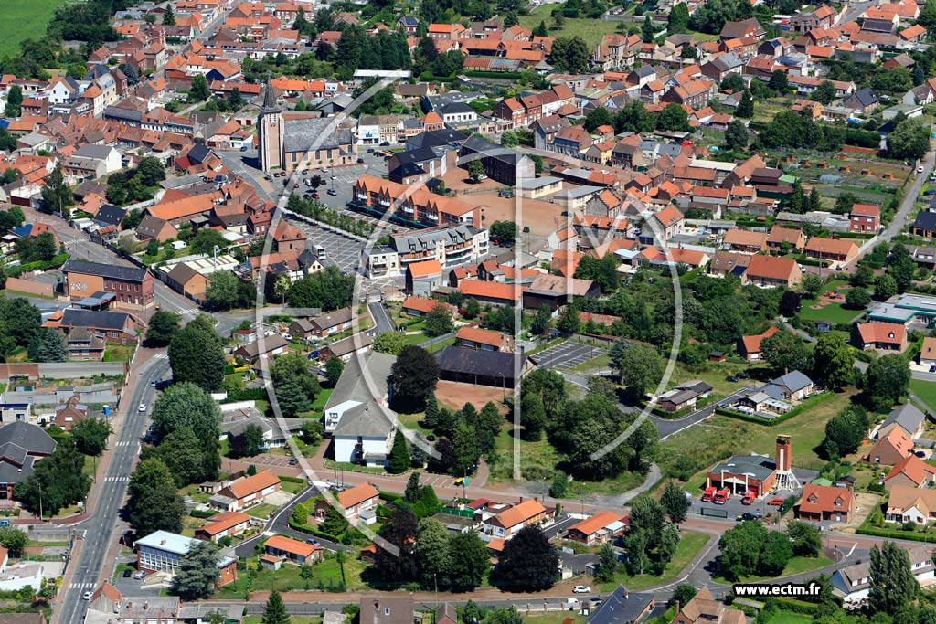 Photo arienne de Leforest (Quartier de l'Eglise)