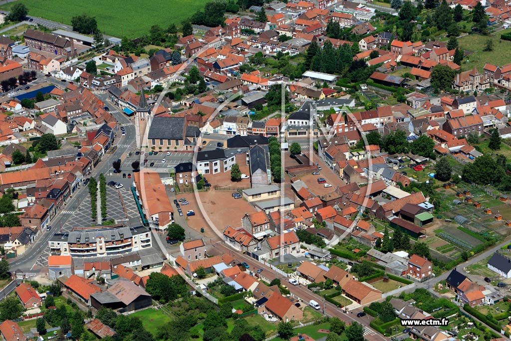 Photo arienne de Leforest (Quartier de l'Eglise)